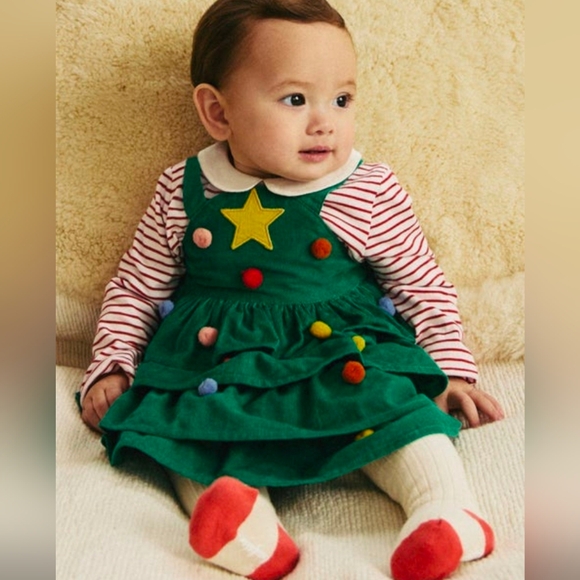 Christmas Clothes Boden Baby Christmas Baby Boden Christmas Tree Dress Set  6/9m